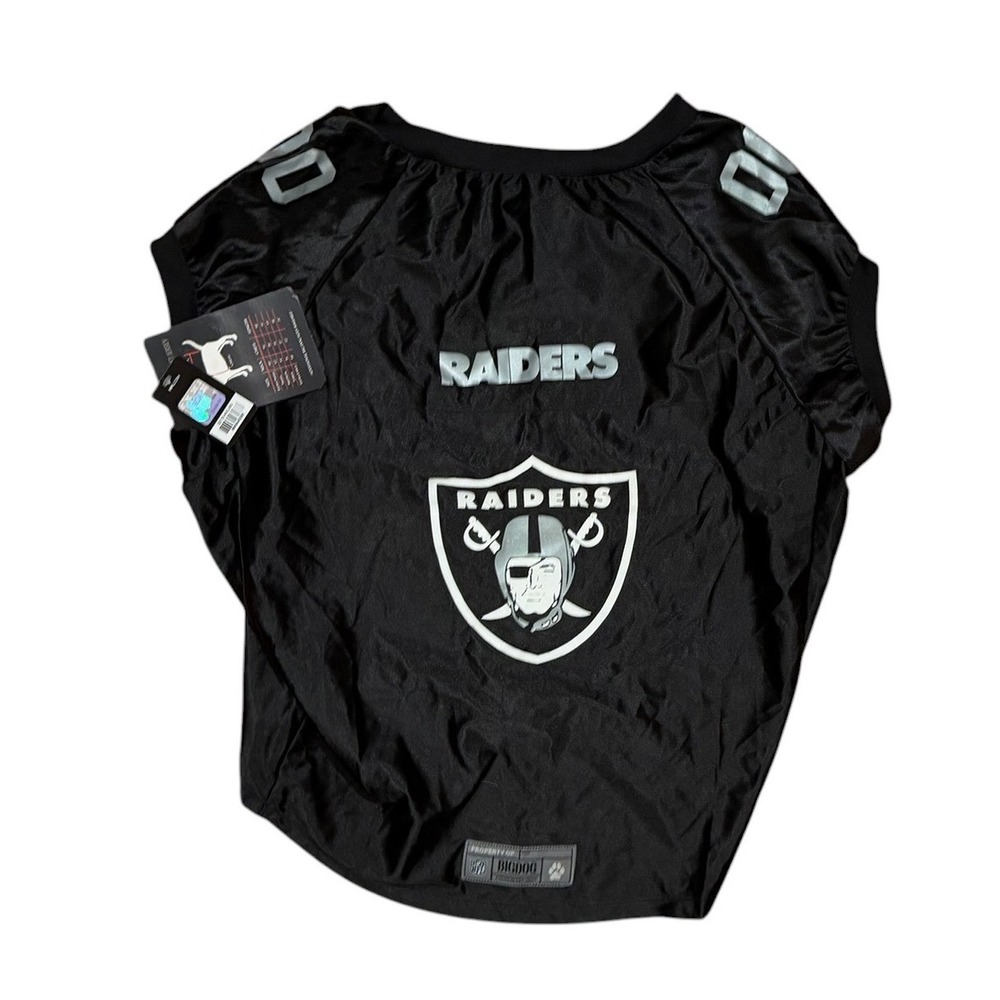 NFL Las Vegas Raiders Dog Jersey Black Pet Apparel Large Big Dog Large NWT
